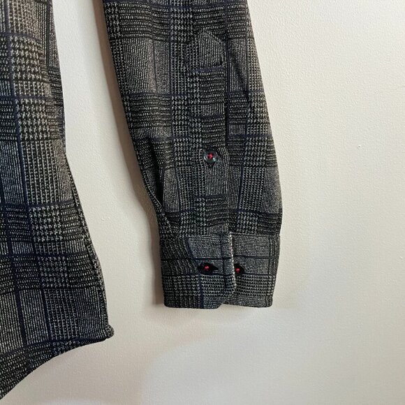 Point Zero Men's Grey Black Comfort Fine Knit Button Up Shirt - Size Small - NWT - Picture 4 of 6